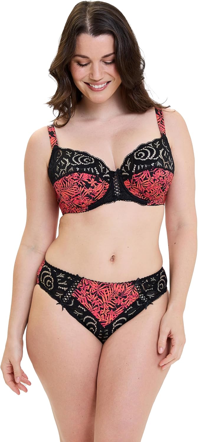 Sans Complexe - Modell Amelie Print - BH - Damen 75C Korallenblätter, 75C Korallenblätter