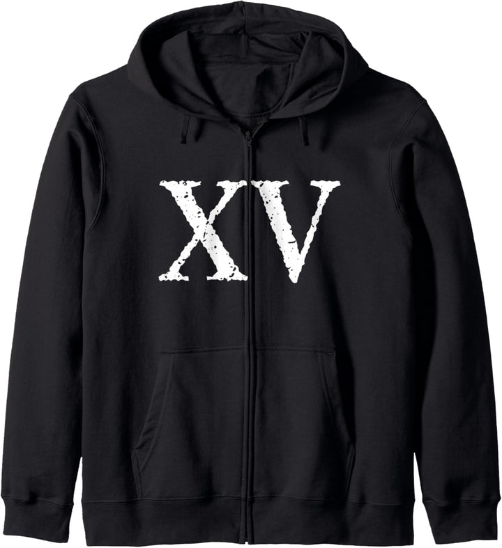 Römische Ziffer 15 XV Kapuzenjacke
