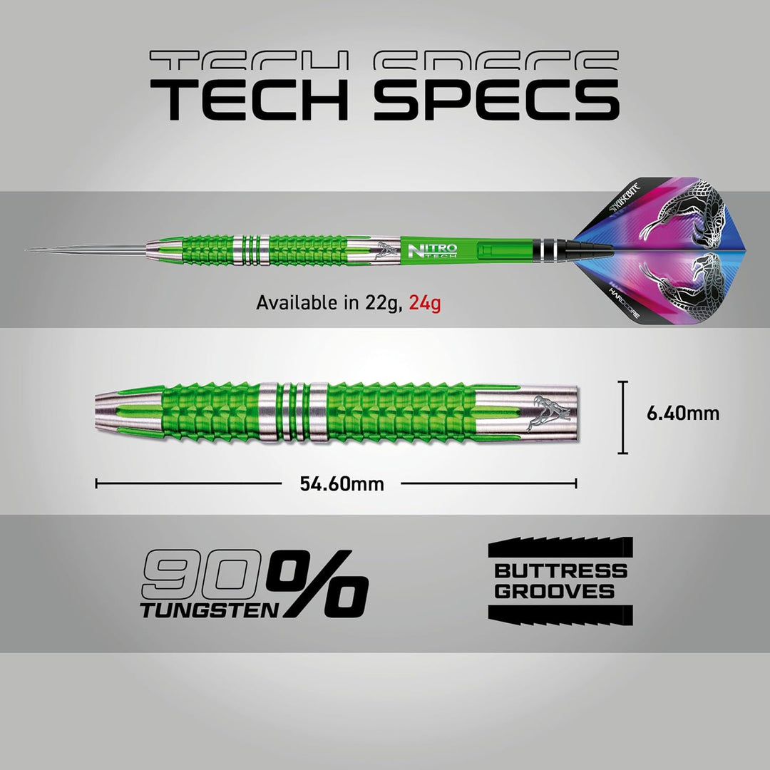 RED DRAGON Peter Wright Snakebite Mamba 2: 22g oder 24g Tungsten Darts mit Flights und Schäfte 24.0