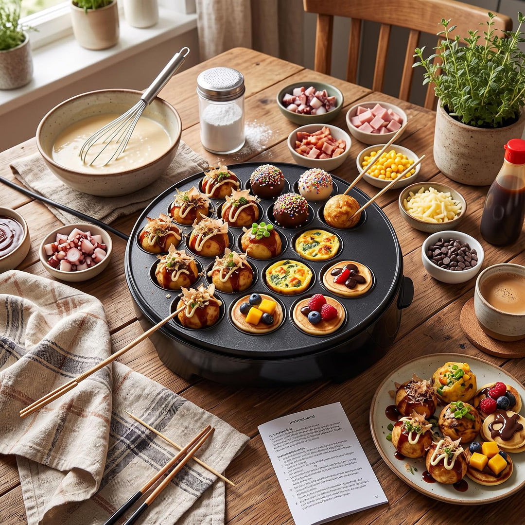 Takoyaki Maker, 18 Mulden elektrisch, mini japanisch Eu, Eu