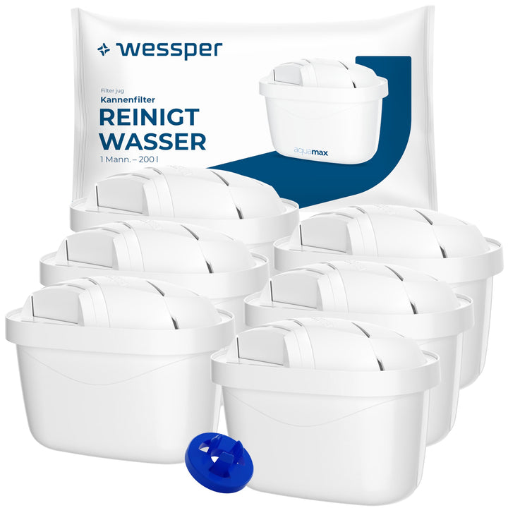Wessper wasserfilter kartuschen, zusätzlicher für PIN Brita kanne -6 Stück, 6 Stück