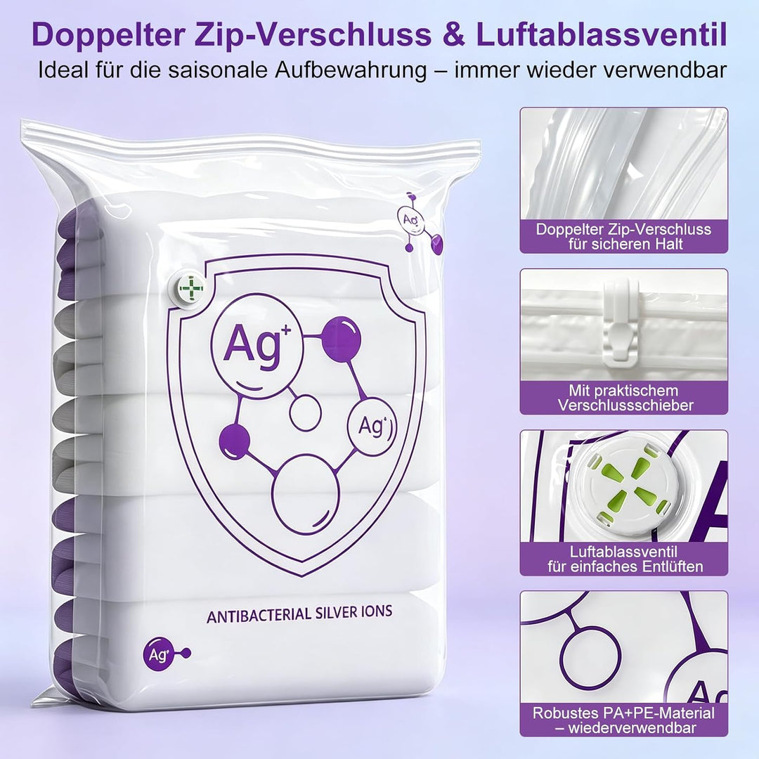 Vakuumbeutel ohne Pumpe 4 Stück, 3D Vakuumbeutel