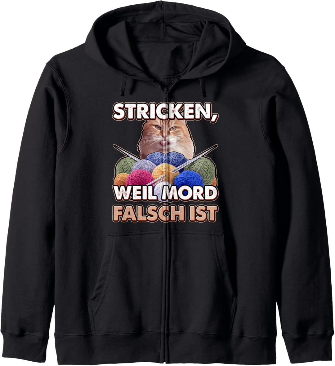 Damen Stricken weil Mord falsch ist Strickerin Stricken Kapuzenjacke