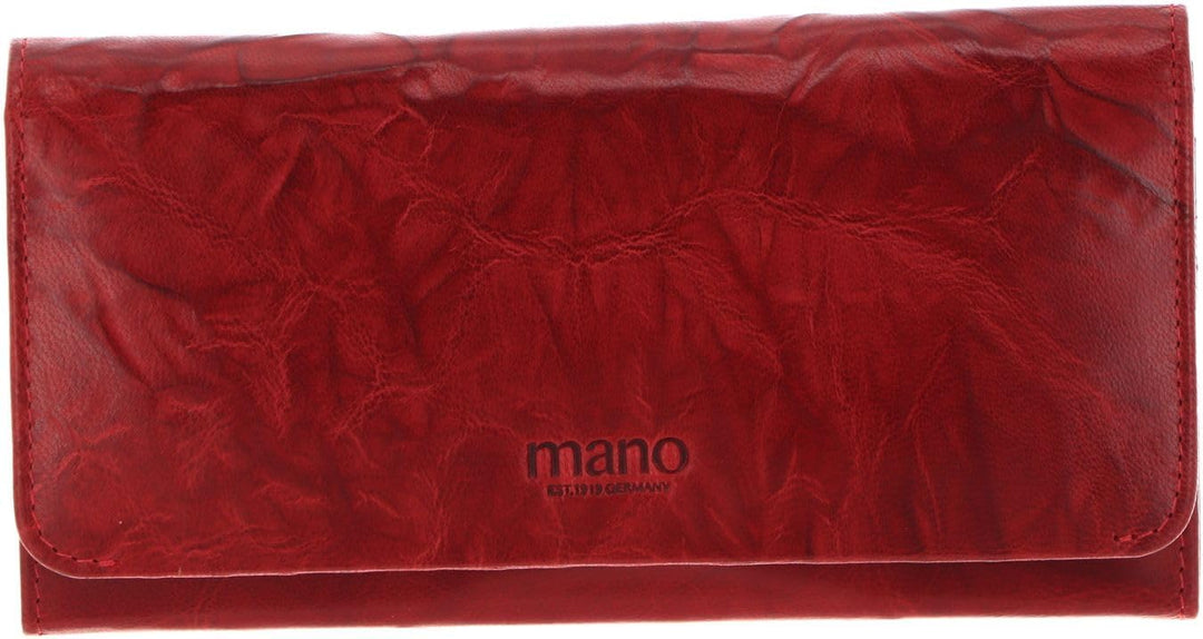 mano Donna Aurona Geldbörse RFID Leder 19 cm Red, Red