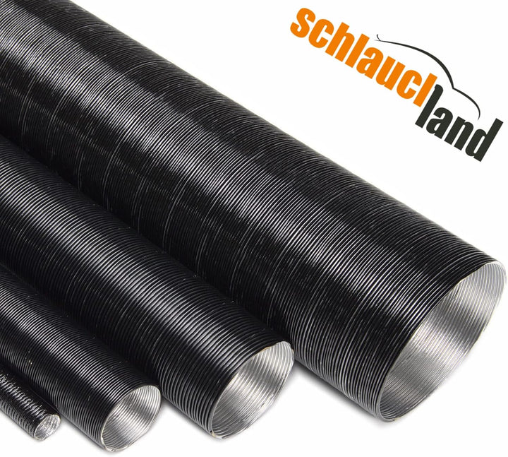 1 Stück | Alu Hitzeschutzrohr 1m ID-Ø 60mm schwarz Hitzschutzschlauch | VIELE GRÖSSEN 10-100mm | Sch