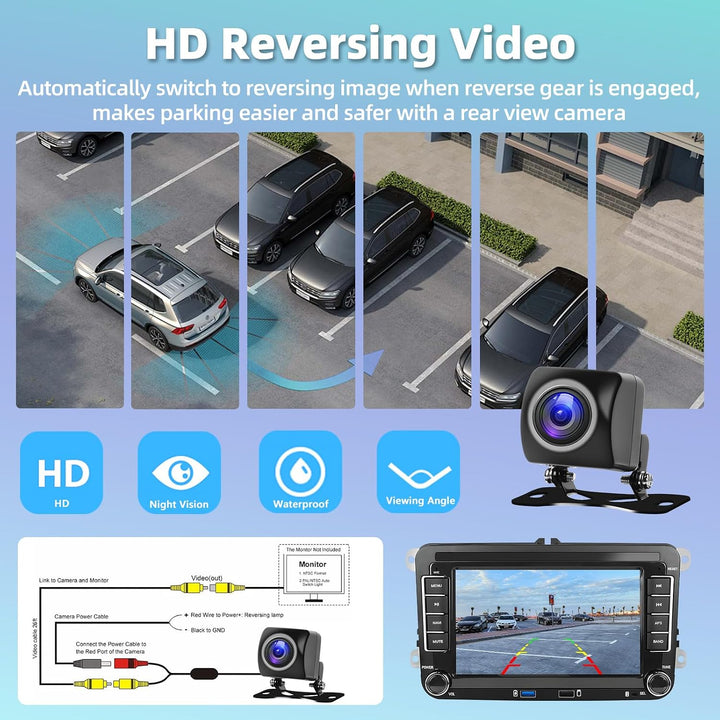 DAB Carplay Autoradio für VW Golf Tiguan Touran Passat Polo Skoda Caddy Seat, 2+64G Kabellosem Andro
