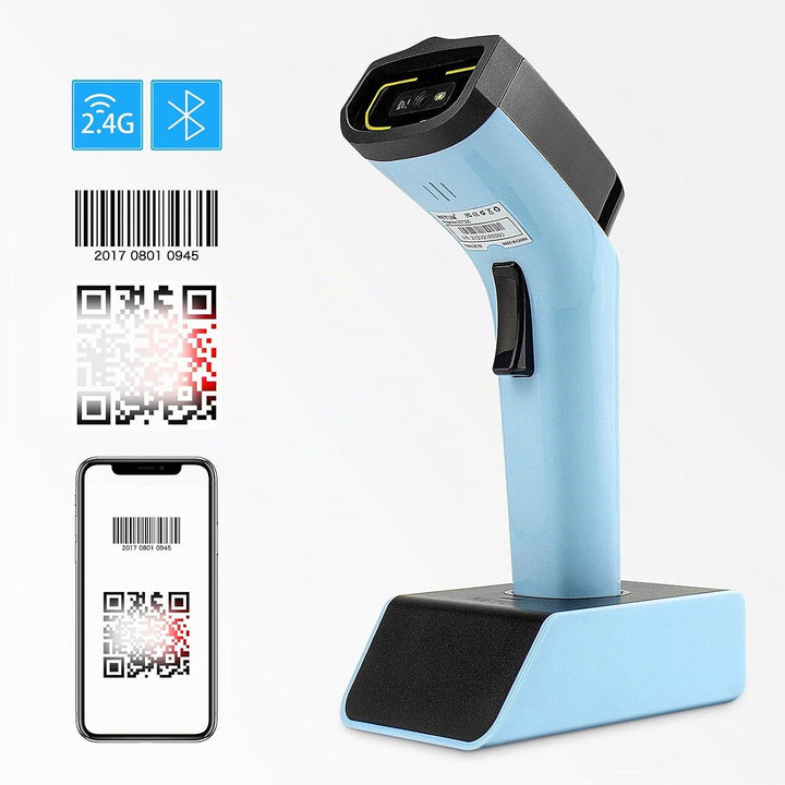 NETUM Bluetooth Wireless 2D Barcode Scanner Automatischer, freihändiger Barcodeleser mit Ladestation