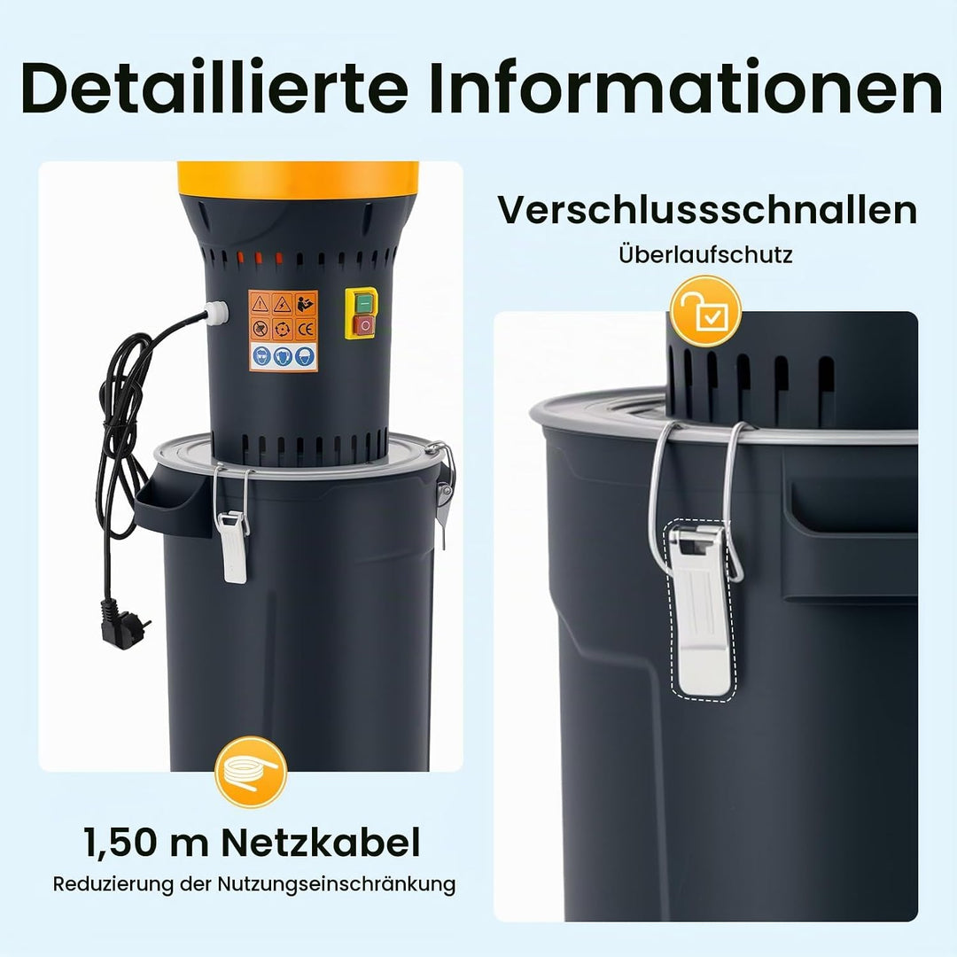 1000W Elektrische Getreidemühle,25L Weizen- und Reismühle,Futtermühle,Maisfuttermühle,Professionelle
