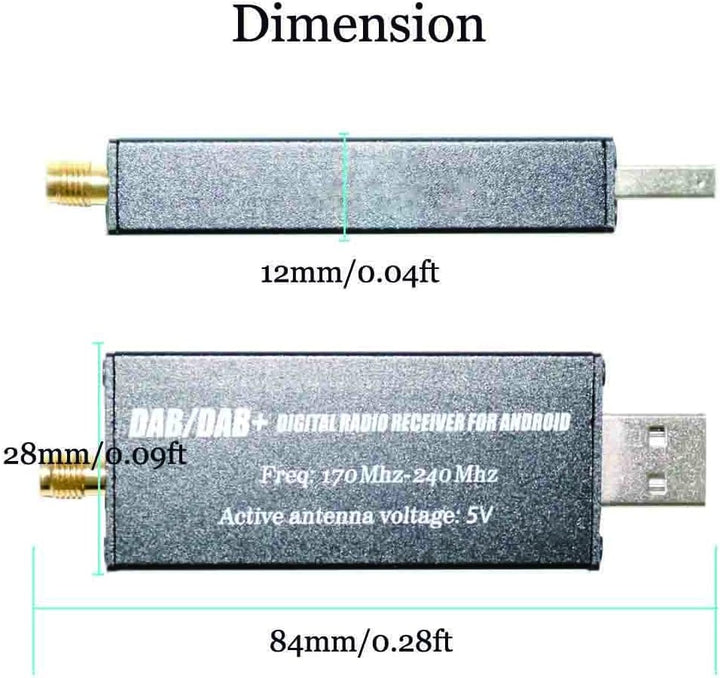 DAB/DAB+ USB Adapter, XISEDO DAB Dongle im Auto DAB Digital Radio Empfänger DAB USB 2.0 Stick mit DA