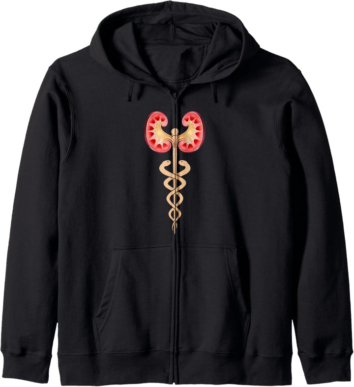 Nephrologie Nieren Dialyse Geschenk Nieren mit Caduceus Kapuzenjacke