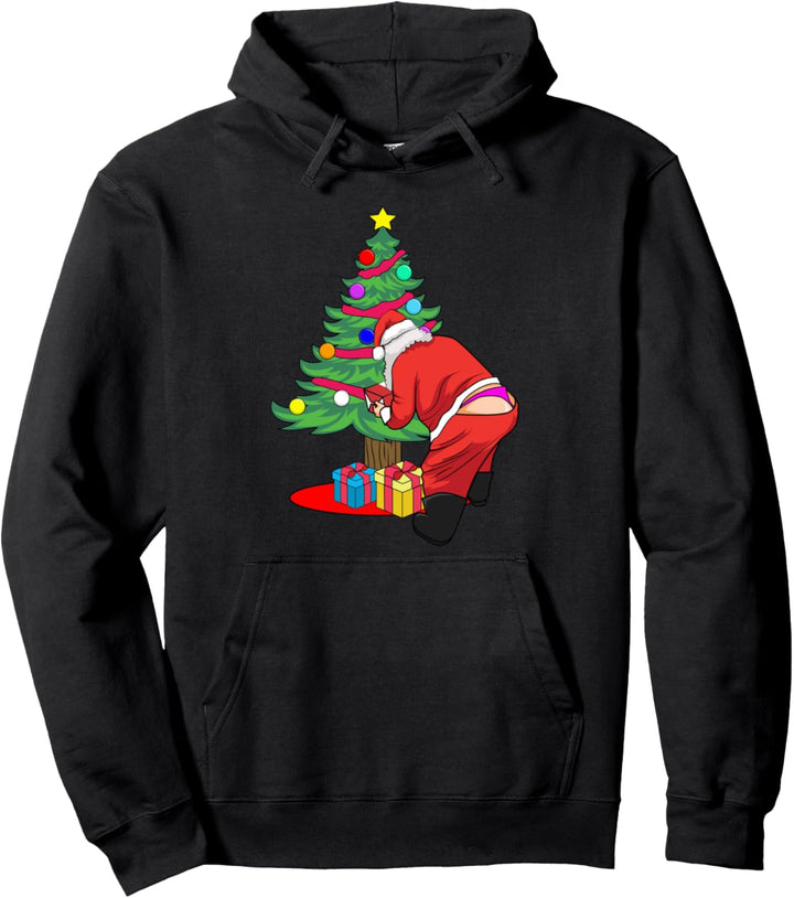 Lustiger Weihnachtsmann Weihnachtsbaum Unterwäsche Tanga Ges Pullover Hoodie