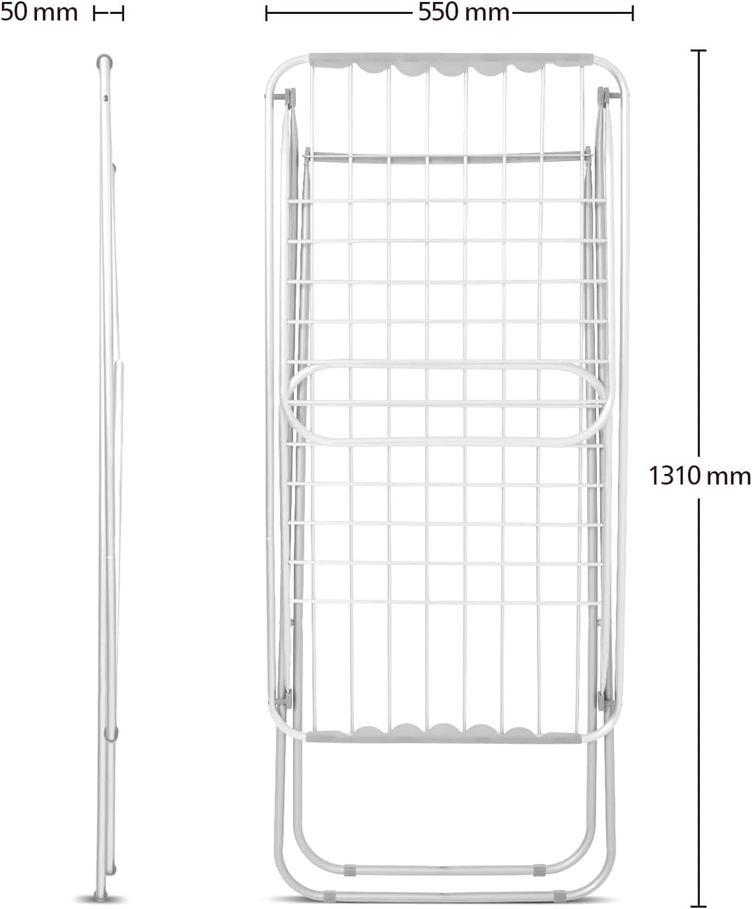COM-FORT HOUSE Wäscheständer aus Aluminium, 20 m, Grau Grau 20 m, Grau 20 m