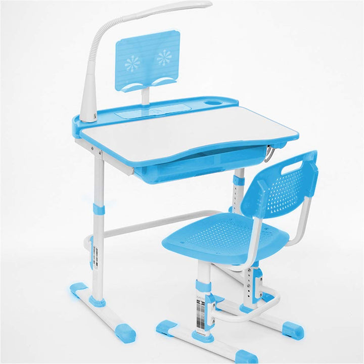 Yinleader Kinderschreibtischstuhlset, ergonomischer himmelblauer Kinderschreibtischstuhl Höhenverste