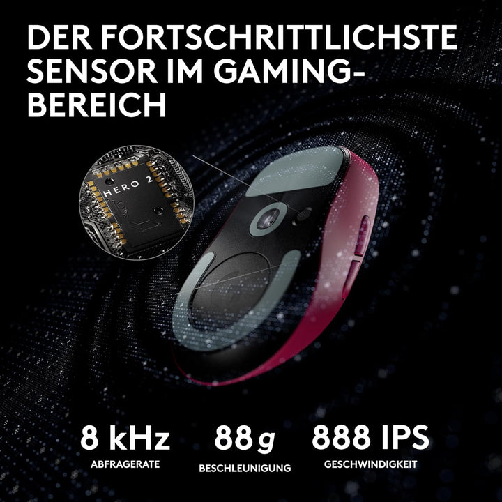 Logitech G PRO X Superlight 2 Lightspeed Kabellose Gaming-Maus, Lightweight, LIGHTFORCE Hybrid-Schal