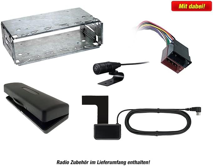 MEDIADOX 1-DIN Autoradio-Set inkl. Spannungswandler und Unterbaukonsole von PHONOCAR (VM064) passend