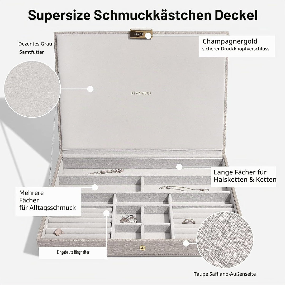 Schmuckkästchen mit Deckel, in Übergrösse, von Stackers taupe Gold, Gold