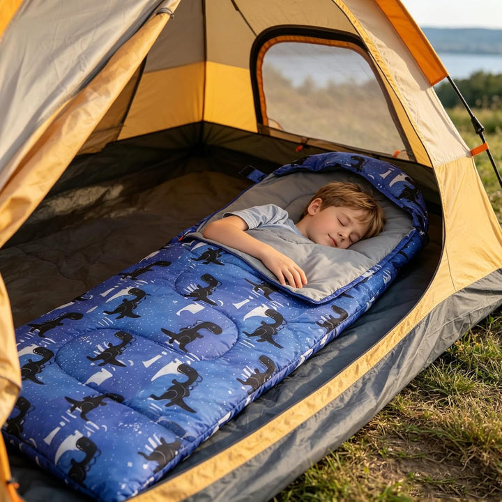 tuphen Kinder-Schlafsäcke – Camping-Schlafsäcke mit Tragetasche – kompakter Schlafsack zum Wandern,