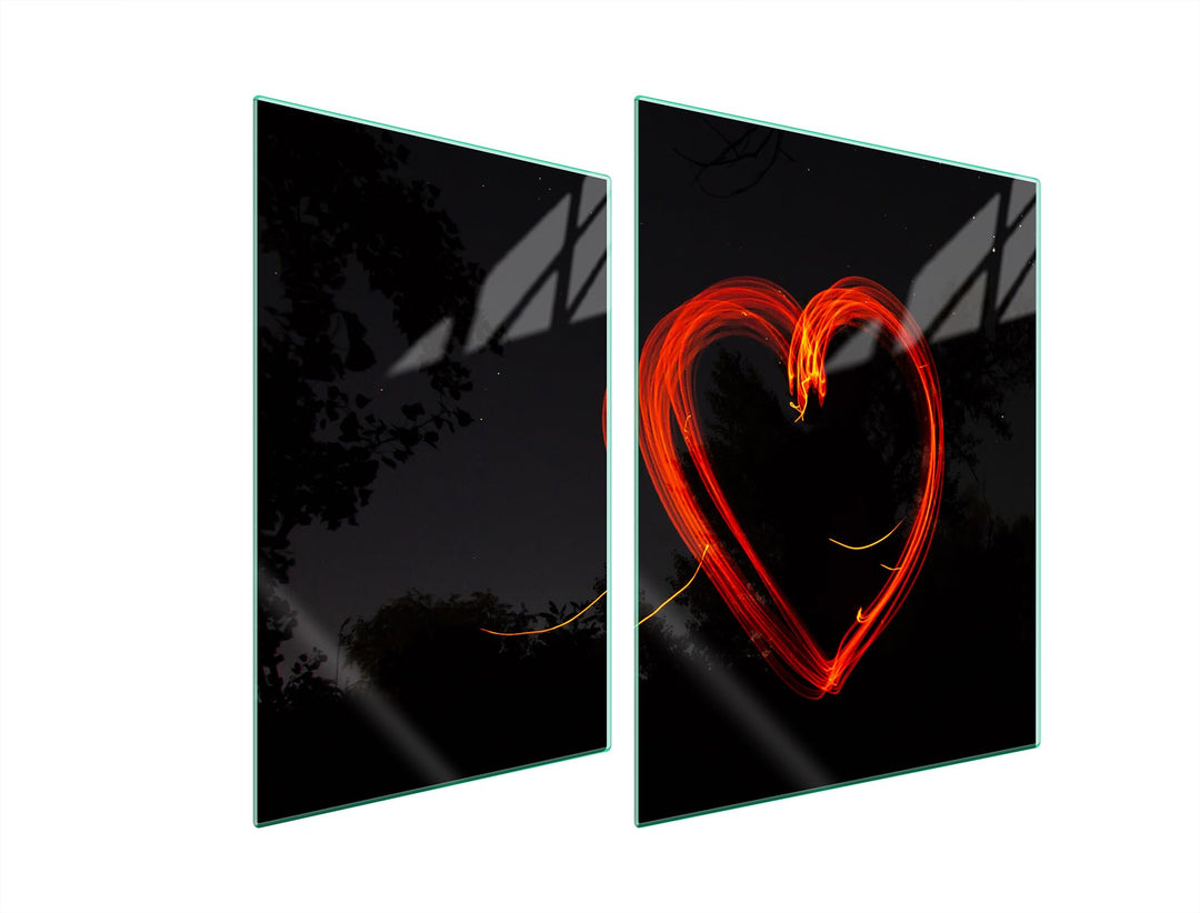 TMK ArtDeko Herdabdeckplatte 2 Teilig 30x52 + 40x52 cm - Spritzschutz Herdabdeckung – Herdschutz aus