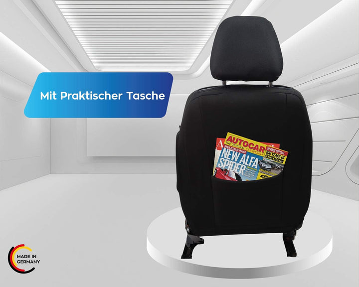 BREMER SITZBEZÜGE Mass Sitzbezüge Schonbezüge für Citroen C5 Aircross 115 115 - Schwarz/Grau Muster,