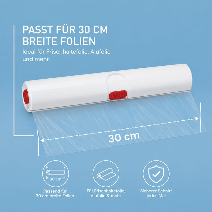 Emsa 508020 Folienschneider für Alu- oder Frischhaltefolie, Grösse 33 cm, Rot/Weiss, Click &amp; Cut Rot