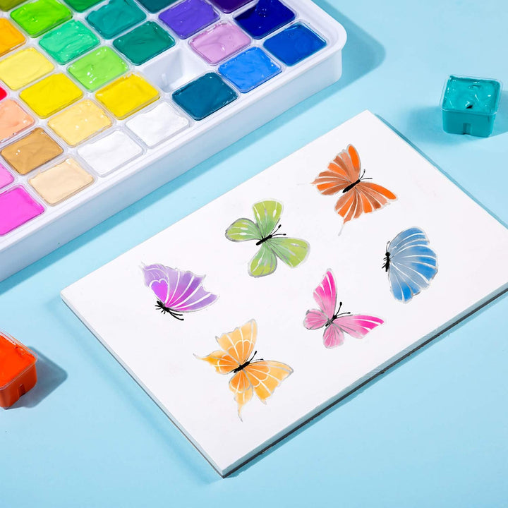 MIYA Gouache Farben Set, 56 Farben x 30 ml Einzigartiges Gelee-Becher-Design in einer Tragetasche Pe