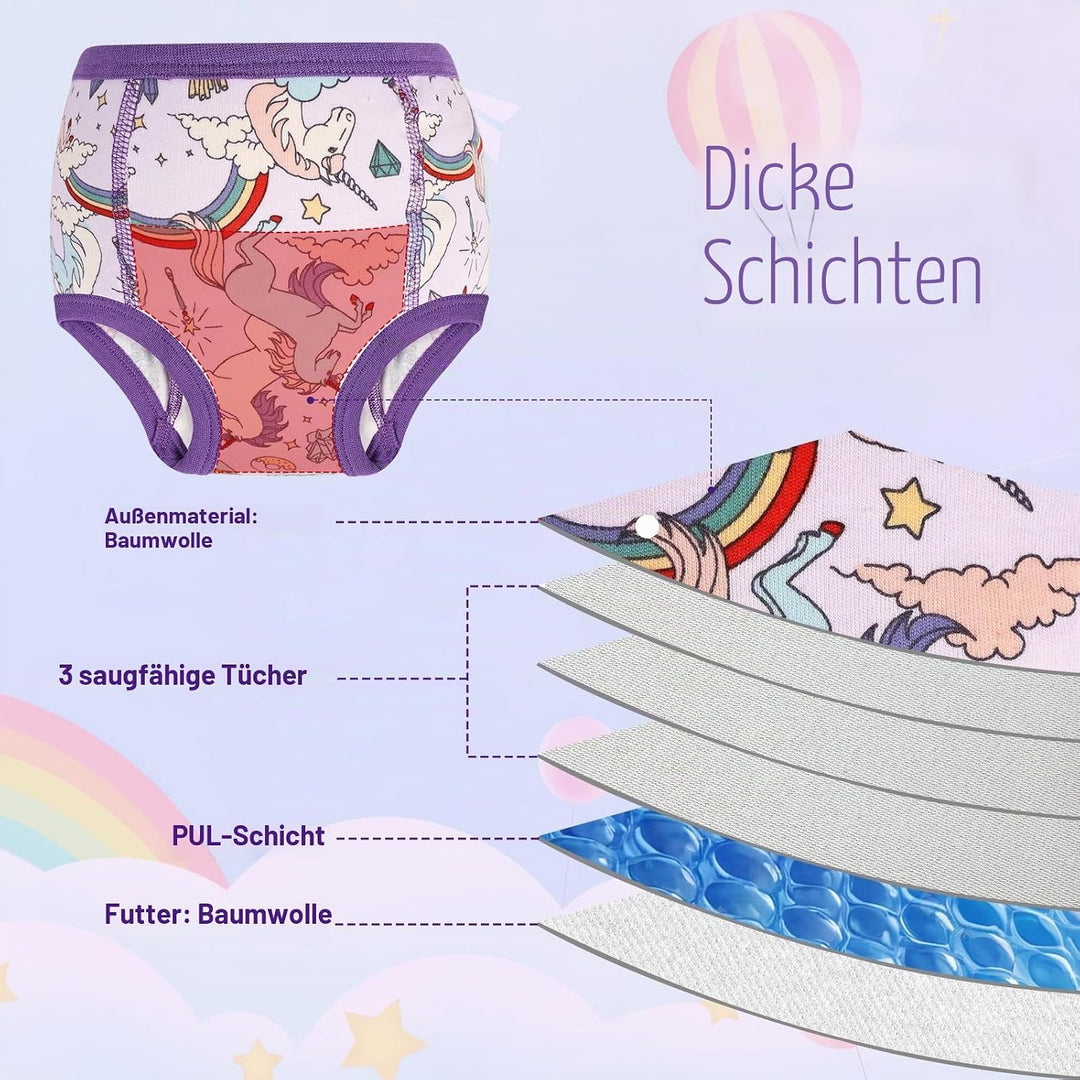 MOEMOE BABY Töpfchen Trainingshose 10 Stück Baby Trainingshosen Töpfchen Unterwäsche Kinder für Mädc