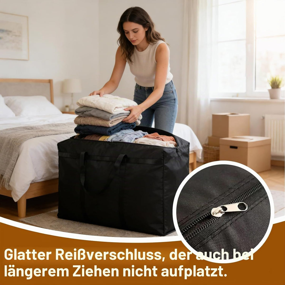2 Stück Aufbewahrungstasche 210L Extra Grosse, 600D Oxford Starke Umzugstaschen, Transporttasche mit