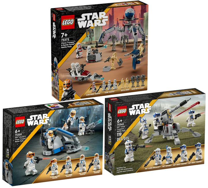 Lego Star Wars Set: 75372 Clone Trooper &amp; Battle Droid Battle Pack, 75359 Clone Trooper der 332. Kom
