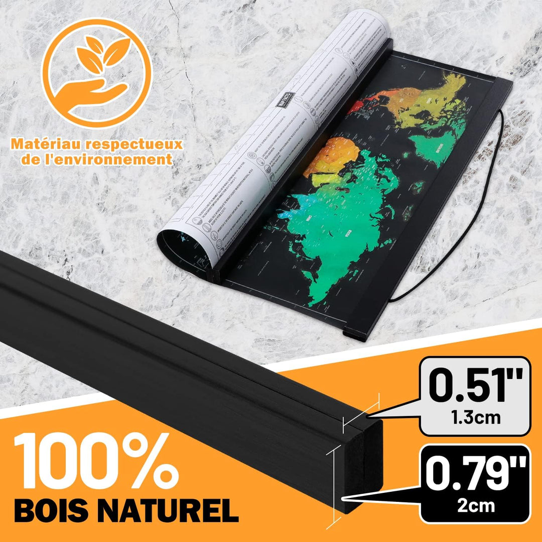 Ywlake Bilderrahmen B2, magnetischer Posterrahmen, Naturholz, für Poster, Magnetrahmen, hängender Ra