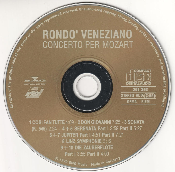 Concerto Per Mozart, Audio-CD