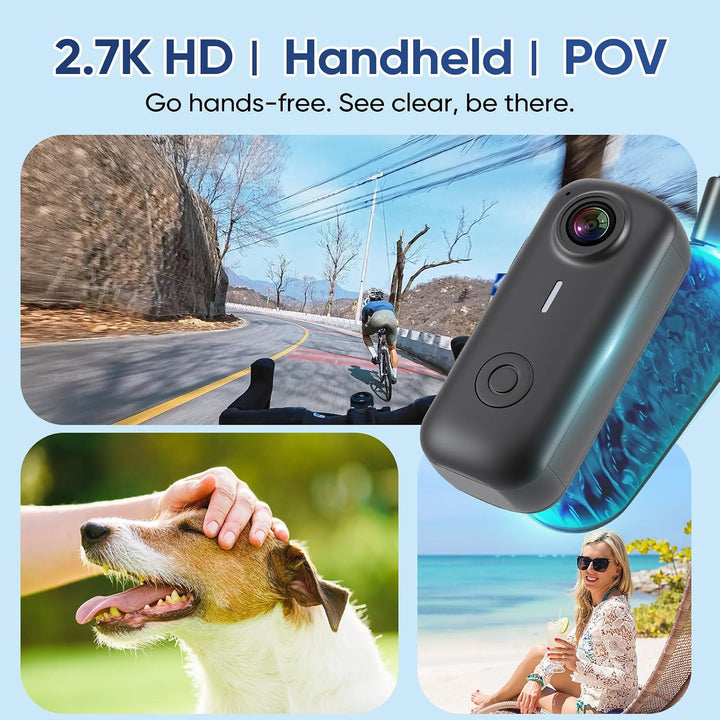 Body Cam, Magnetische POV Action Kamera, 2,7K HD tragbare Bodycam mit 180° drehbarem Objektiv, EIN-k