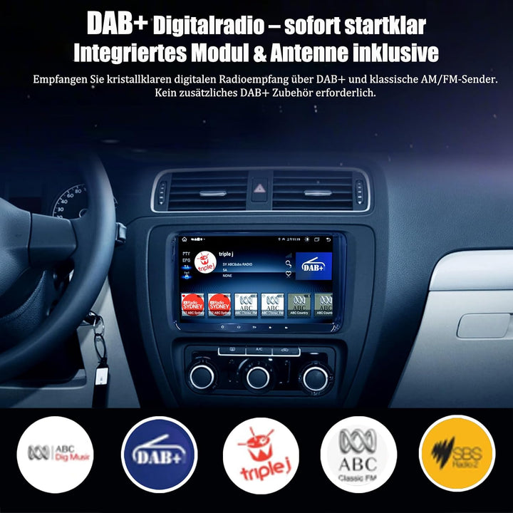 Autoradio für VW Golf 5 6 T5 Polo Sharan Passat Tiguän,[Android 13.0 4GB+64GB 2.0Ghz] CAWELL Doppel