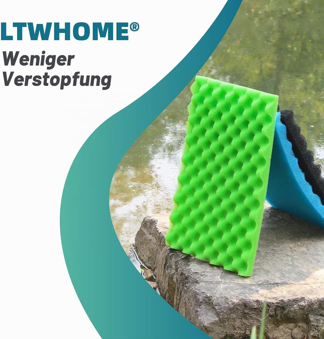 LTWHOME DIY 43,2 x 27,9 cm PPI 20/30/40 Aquarium Passend für Filterschwamm Set Media(3 Serien)