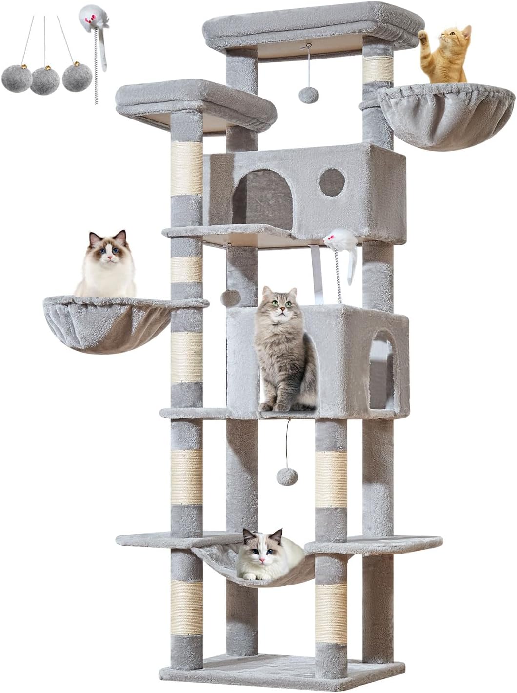 Taoqimiao 193CM Kratzbaum Gross XXL, Katzenbaum Katzenbaum Grosse Katzen Stabil Katzenkratzbaum mit