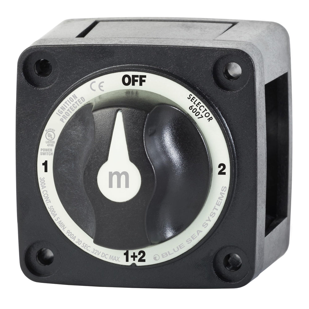 Blue Sea Systems Batterieschalter m-Serie, 300 A, Selector 4 Pos. Schwarz, Selector 4 Pos. Schwarz