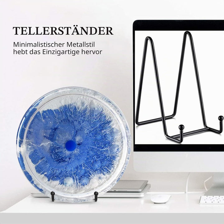 WEKIWGOT 5 Stück Tellerständer, Staffelei Aufsteller Teller Ständer Metall, Schwarz Deko Tellerhalte