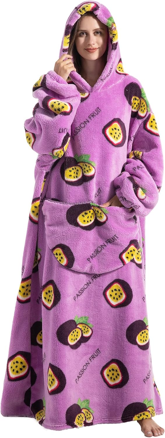 Verlängert Übergrosse Hoodie Decke,Decken Hoodie Damen mit Tasche und Kapuze,Superweiche und Warme K
