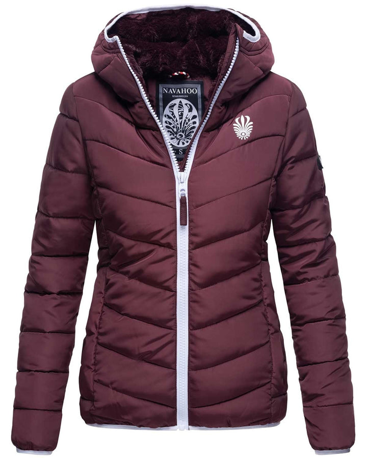 Navahoo Damen Jacke Steppjacke Übergangsjacke gesteppt Stepp Herbst B675 S Weinrot, S Weinrot