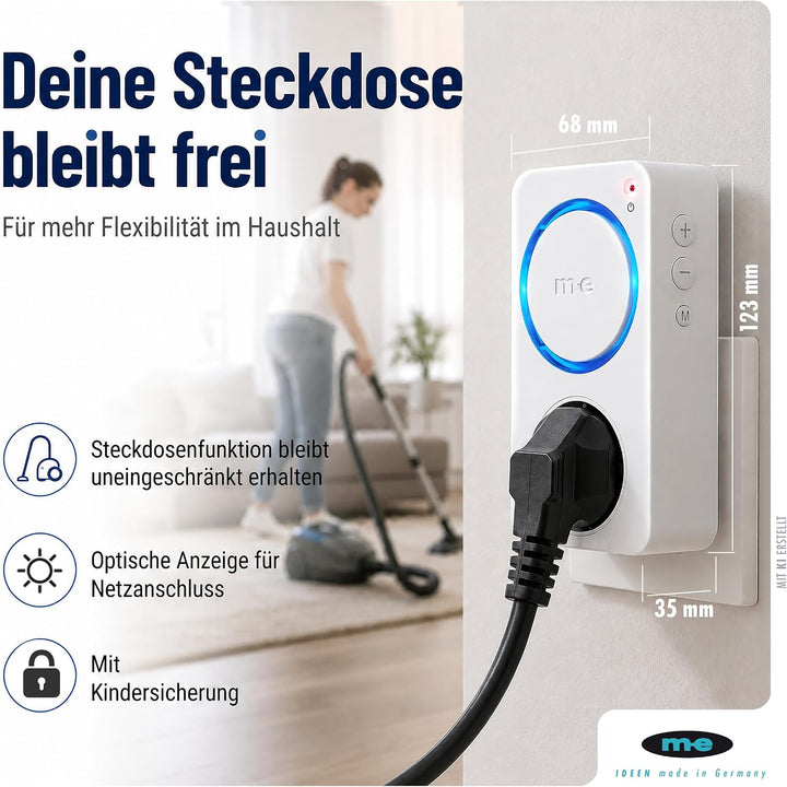 m-e Funkklingel-Empfänger BELL-560 RX mit Steckdose &amp; Leuchtring 500 Meter