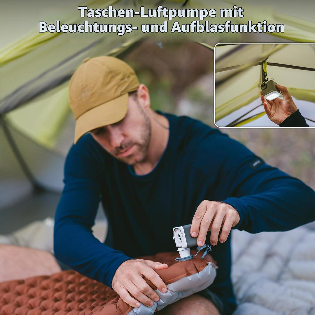 Naturehike Wind-Mini 1600 mAh USB-C wiederaufladbare Luftpumpe Mini-Luftpumpe mit Licht Tragbare ele