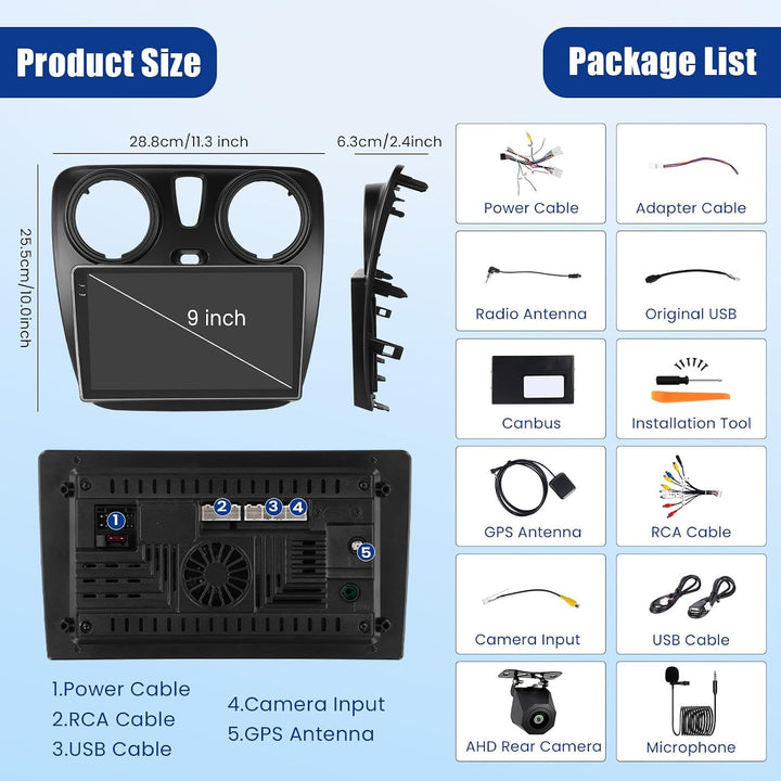 [4G+128G] Inefala Android 15 Autoradio für Renault Lodgy 2021/Dokker 2012-2020 mit Wireless Carplay