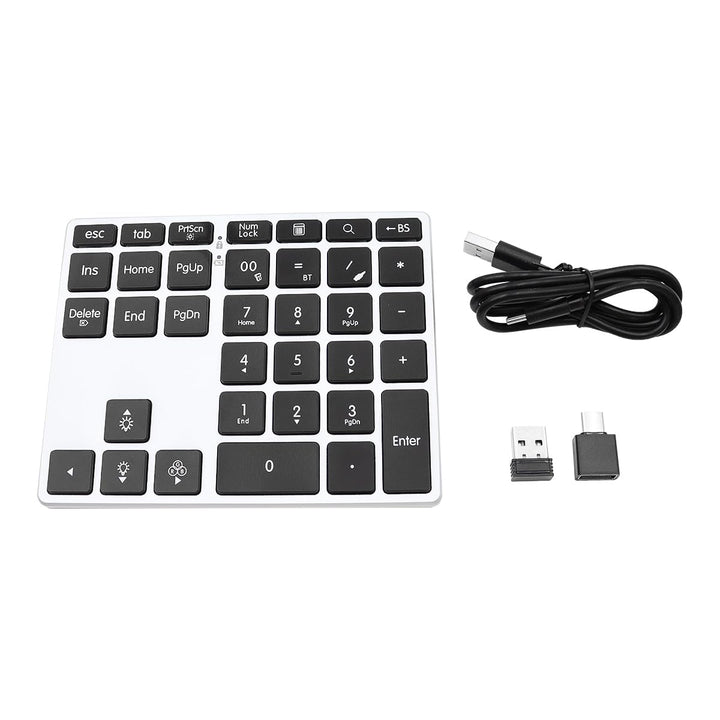 Riven Bluetooth Numeric Keypad, 34 Tasten Wiederaufladbare Wireless Numeric Keypad mit 7 Farben Hint