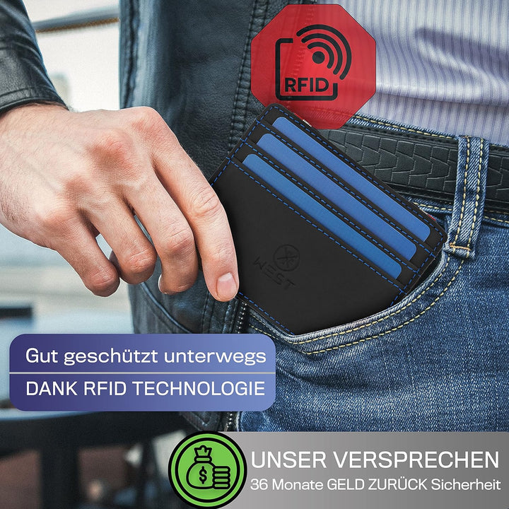 WEST® - Magic Wallet mit Münzfach + Geschenkverpackung - magische Geldbörse kompakt &amp; klein - Trick