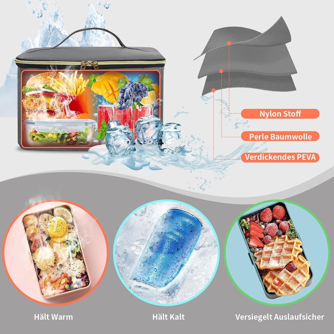 BERTASCHE Lunch Rucksack, Laptop Rucksack Damen 15,6 Zoll mit Isoliertes Kühltasche, 2-in-1-Arbeitsr