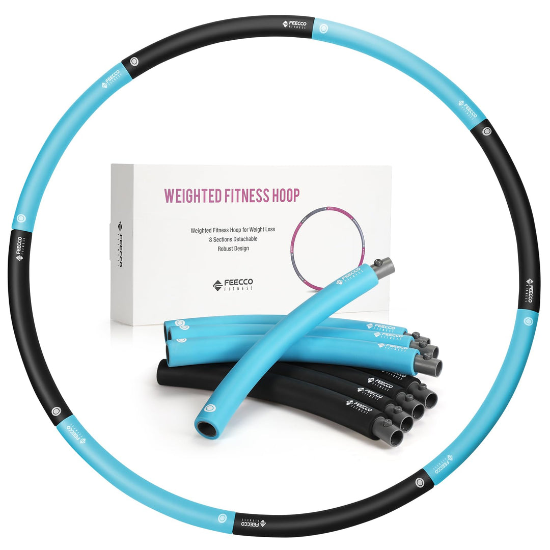 FEECCO Hula Hoop Reifen Erwachsene - hullahub Reifen zum Abnehmen Blau 2,3 kg, Blau 2,3 kg
