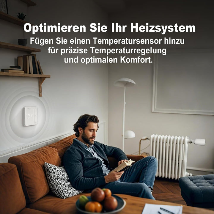 ECOBAY Smartes Heizkörperthermostat 2er-Pack, Zigbee TRV Erweiterung, kabelloses Heizungsthermostat,