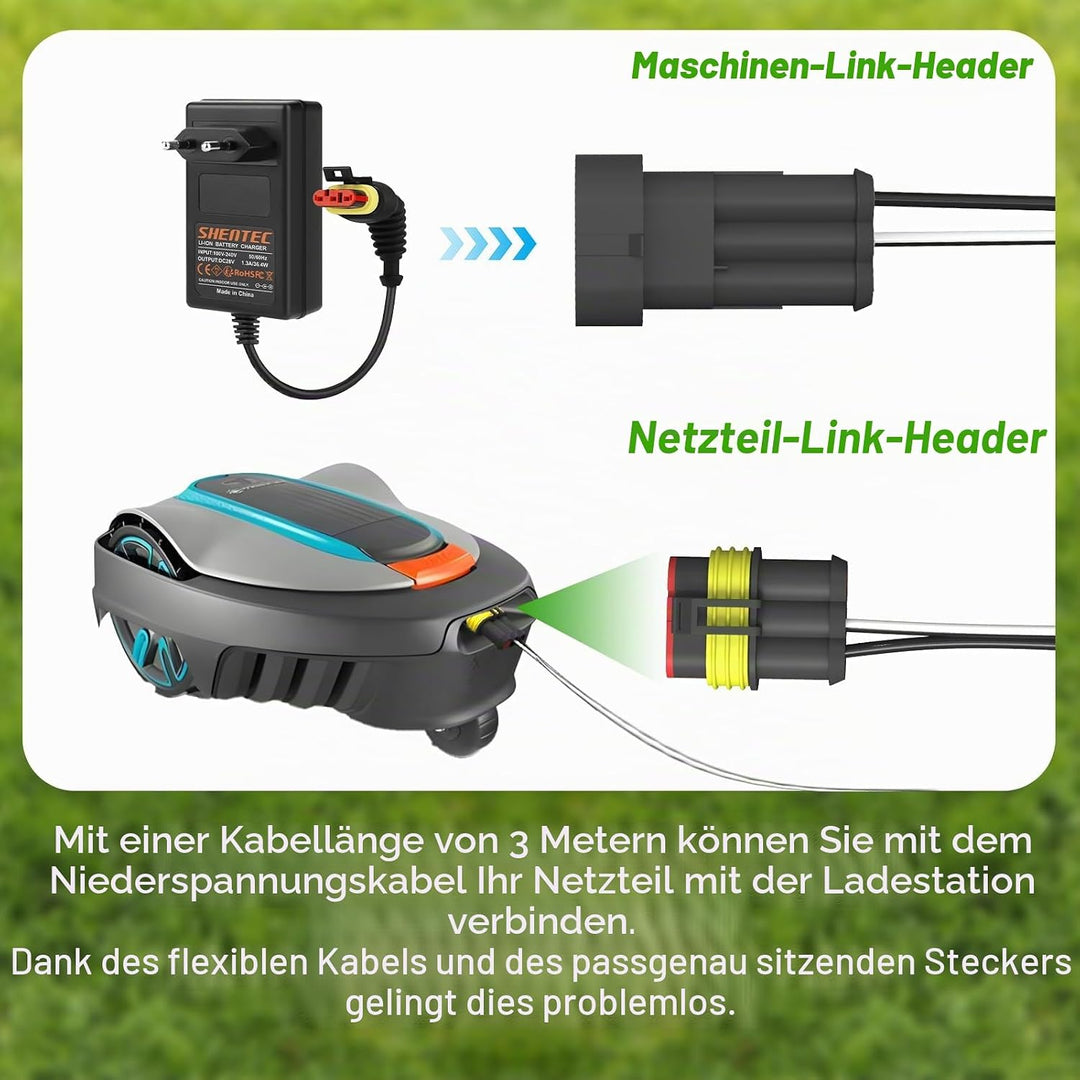 Shentec 3M,Ladekabel für Transformator Stromversorgung und Ladestation kompatibel mit Husqvarna Auto
