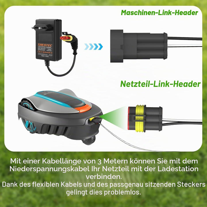 Shentec 3M,Ladekabel für Transformator Stromversorgung und Ladestation kompatibel mit Husqvarna Auto