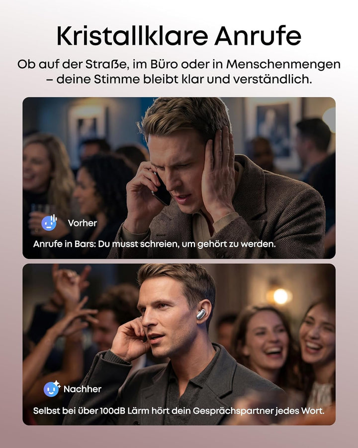 soundcore by Anker Liberty 5 Pro Noise Cancelling Kopfhörer, ANC 4.0 Liberty 5 Pro Wolkenweiss, Libe