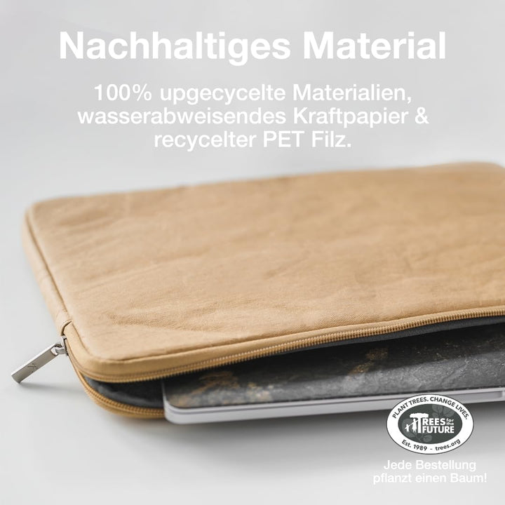 Woodcessories Laptophülle 15-16 Zoll Rundumschutz | Nachhaltige Laptoptasche wasserabweisend, Notebo